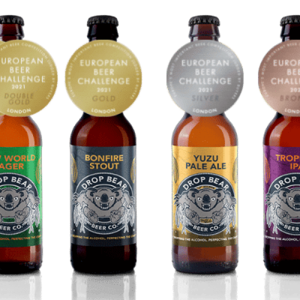 Drop bear beer bottles with awards image